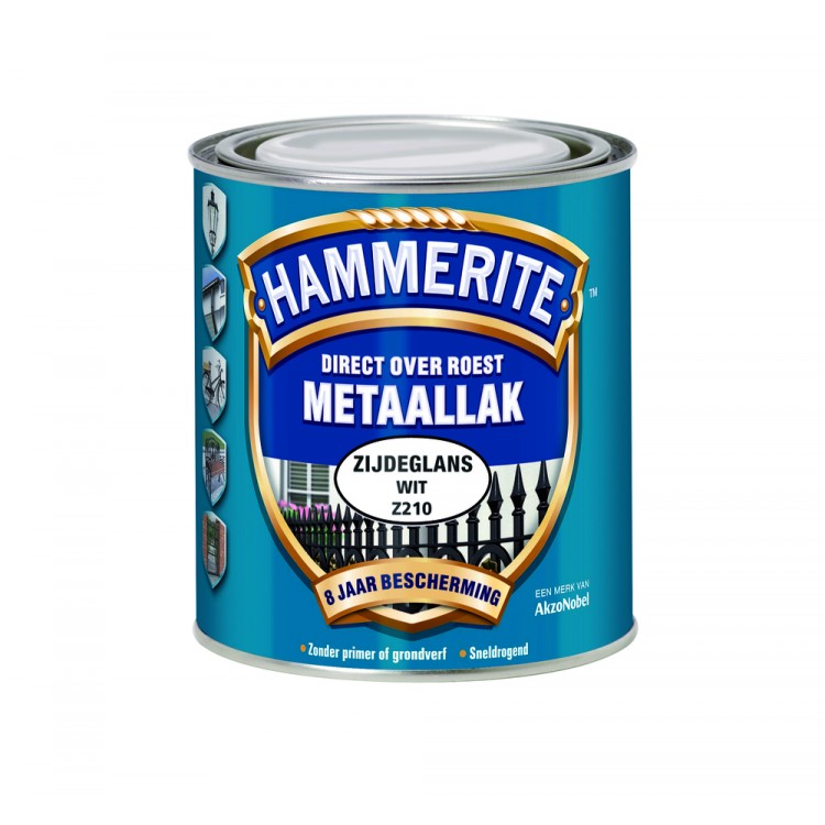 Hammerite Metaallak Zijdeglans Wit Z210 - 250 ml