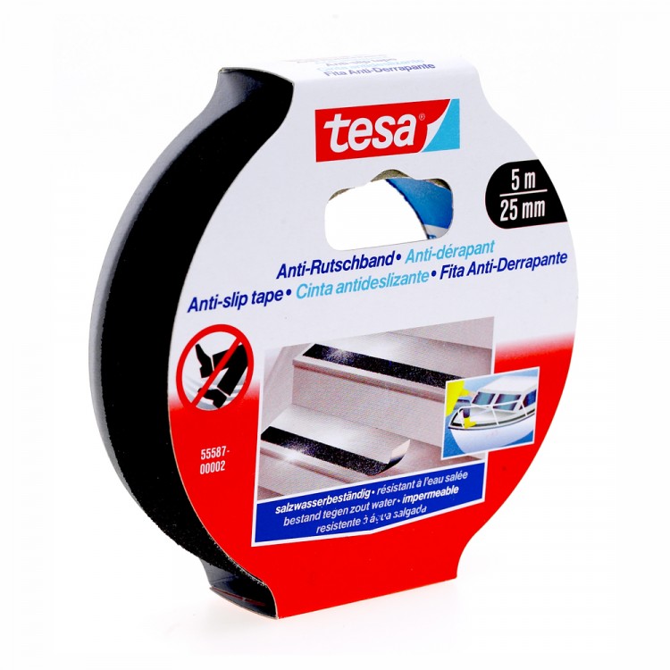 Afbeelding Tesa Anti-Slip Tape Zwart 25 mm 5 Meter door Haxo.nl