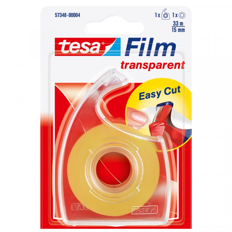 Afbeelding Tesa Film Plakband + Easy Cut Dispenser 15 mm 33 Meter door Haxo.nl