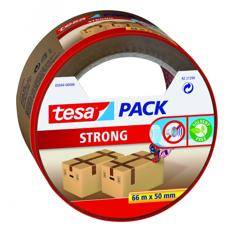 Afbeelding Tesa Verpakkingstape Strong Bruin 50 mm 66 Meter door Haxo.nl