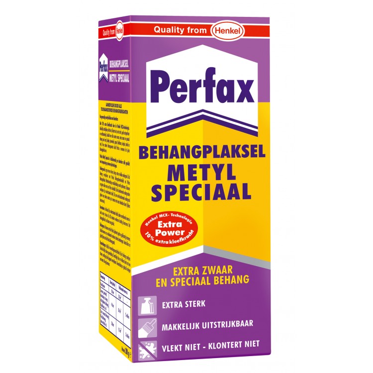 Afbeelding Perfax Behanglijm Poeder Metyl Speciaal 200 Gram door Haxo.nl