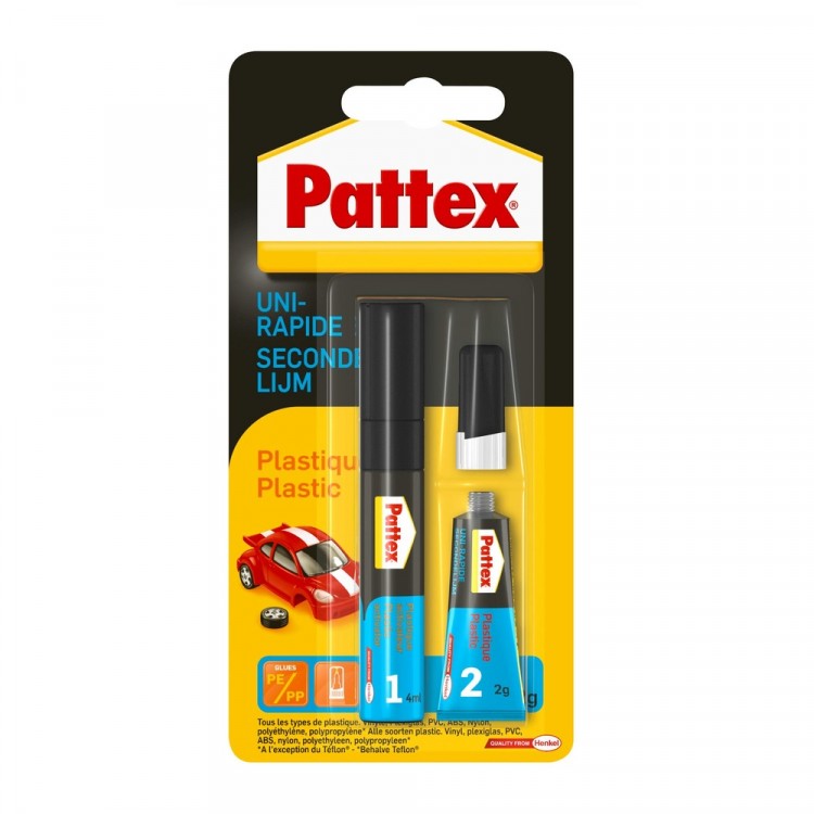 Pattex Secondelijm Plastics 2 Gram + Activator 4 ml