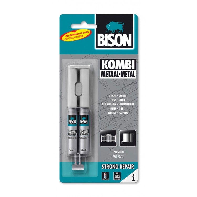 Afbeelding Bison 2-Componentenlijm Kombi Metaal 24 ml door Haxo.nl