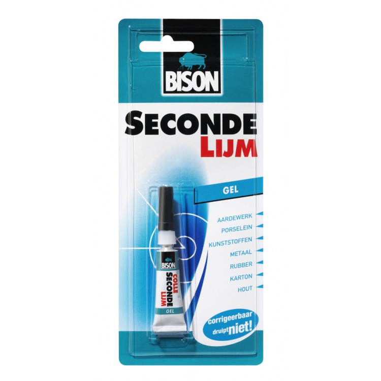 Afbeelding Bison Secondelijm Gel 3 Gram door Haxo.nl