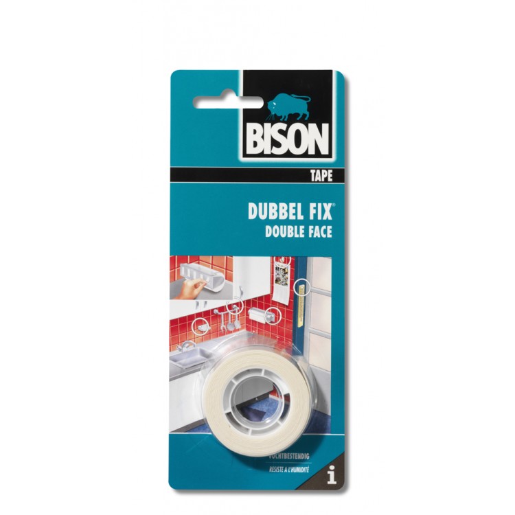 Afbeelding Bison Schuimtape Dubbel Fix Wit 19 mm 1.5 Meter door Haxo.nl