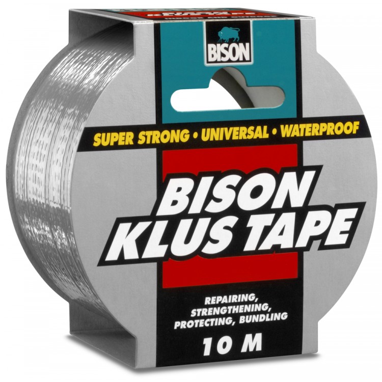 Afbeelding Bison Klustape Grijs 50 mm 10 Meter door Haxo.nl