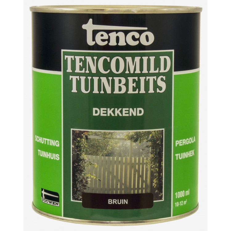Afbeelding Tenco Tencomild Tuinbeits Dekkend Bruin 1 Liter door Haxo.nl