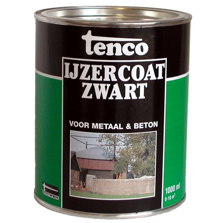 Afbeelding Tenco IJzercoating Zwart 1 Liter door Haxo.nl
