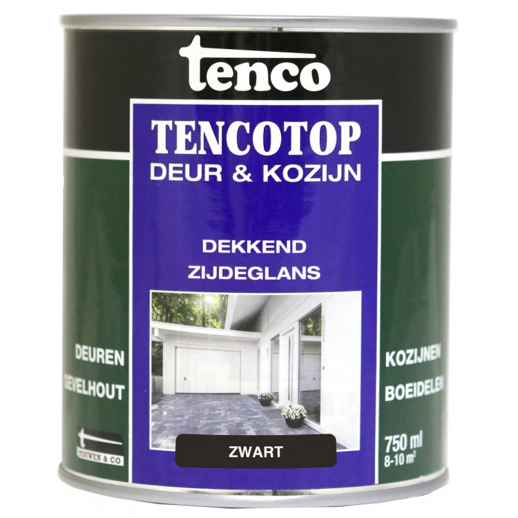 Afbeelding Tenco Beits Tencotop Dekkend Halfglans Zwart 39 - 750 ml door Haxo.nl