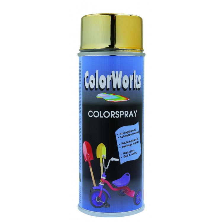 Afbeelding MoTip Hoogglans Spuitlak Colorspray Goudeffect 400 ml door Haxo.nl