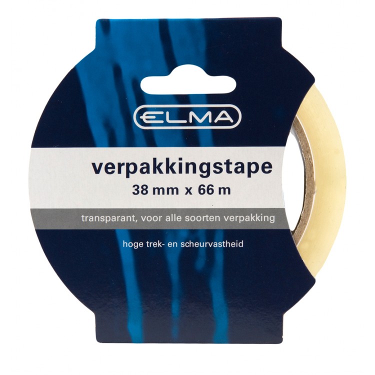 Afbeelding Elma Verpakkingstape Transparant 38 mm x 66 Meter door Haxo.nl