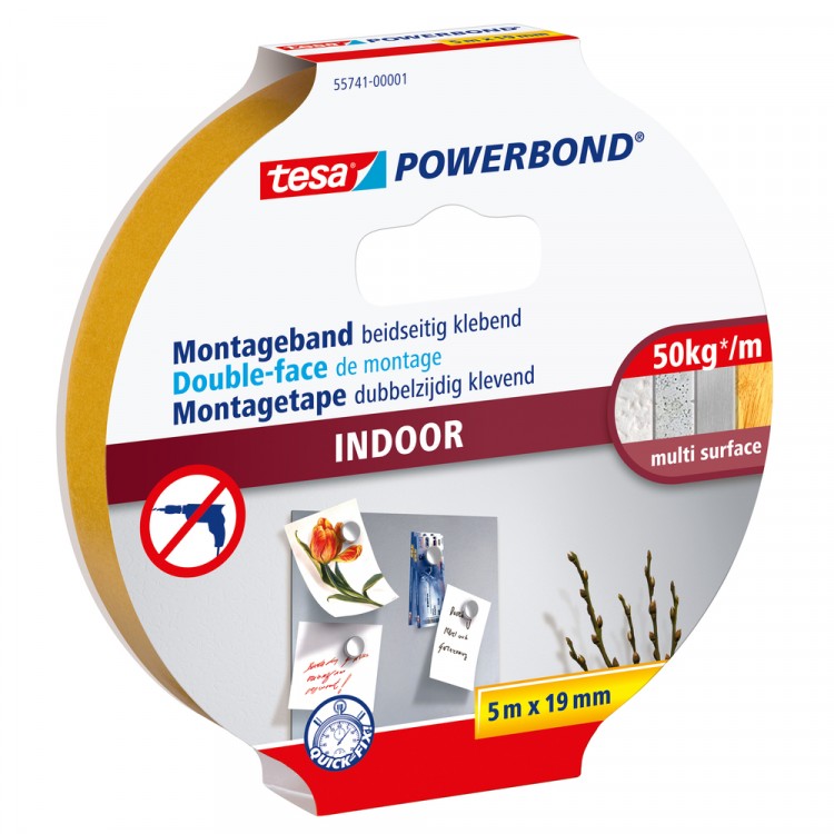 Afbeelding Tesa Powerbond Montagetape Indoor 50 kg 19 mm 5 Meter door Haxo.nl