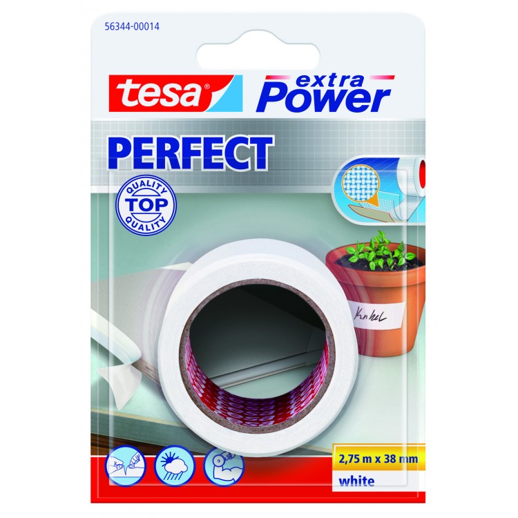 Tesa Extra Power Perfect Textieltape Wit 38 mm 2.75 Meter