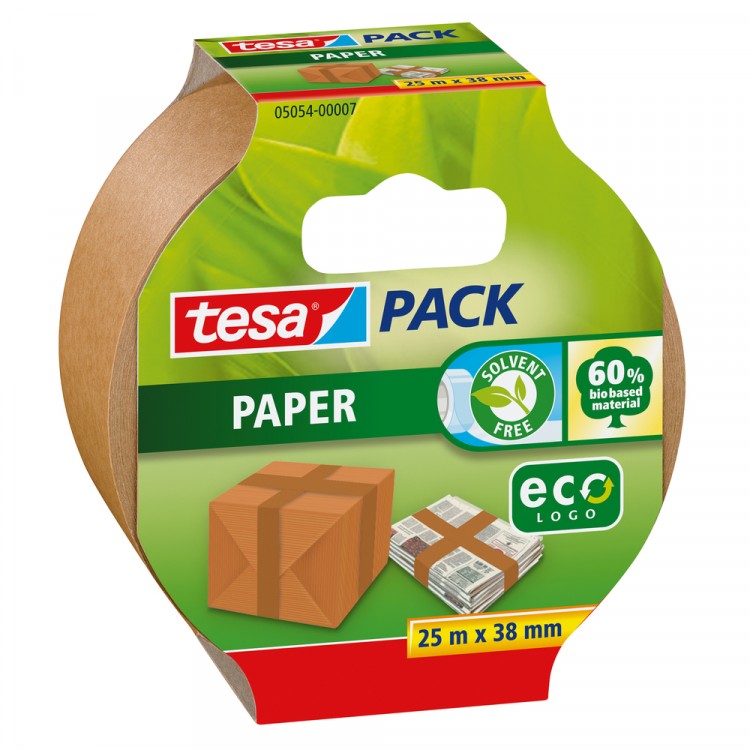 Afbeelding Tesa Verpakkingstape Paper EcoLogo 25 meter 38 Milimeter door Haxo.nl