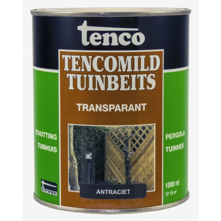 Afbeelding Tenco Tencomild Tuinbeits Transparant Antraciet 1 Liter door Haxo.nl