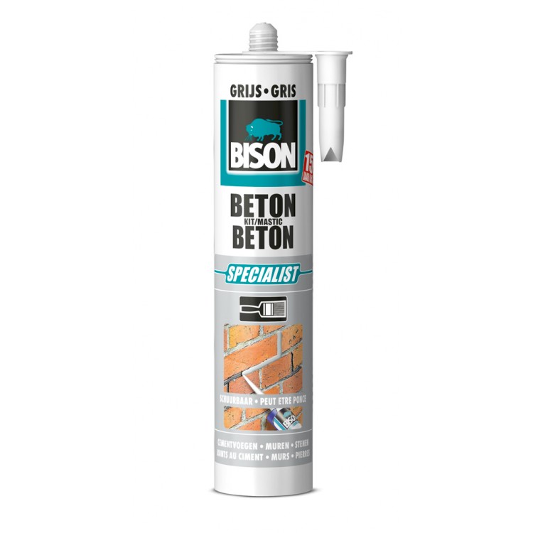 Afbeelding Bison Beton Kit Koker Grijs 310 ml door Haxo.nl