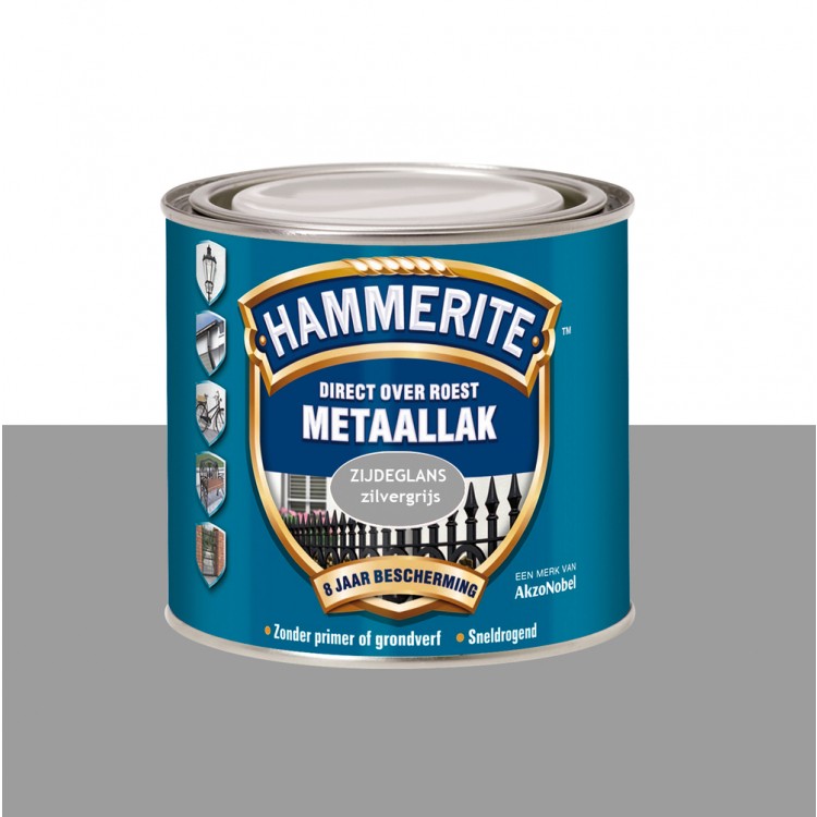 Hammerite Metaallak Zijdeglans Zilvergrijs Z215 - 250 ml