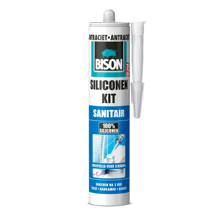 Bison Siliconenkit Koker Sanitair Antraciet 310 ml