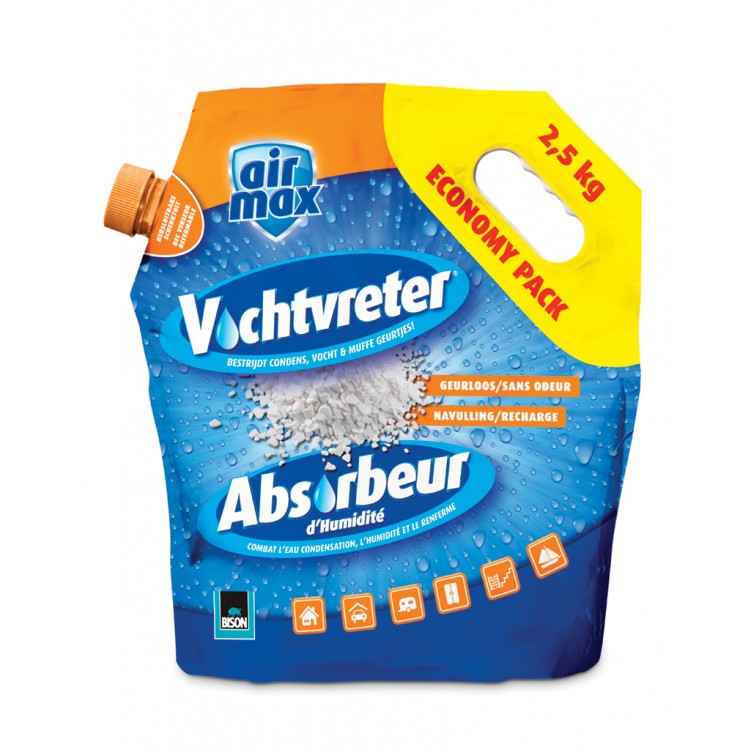 Afbeelding Bison Vochtvreter Airmax Navulling Neutraal 2.5 kg door Haxo.nl