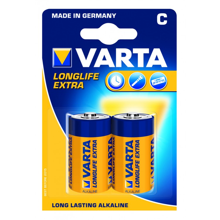 Afbeelding Varta Alkaline Batterij Longlife Extra C 2 Stuks door Haxo.nl
