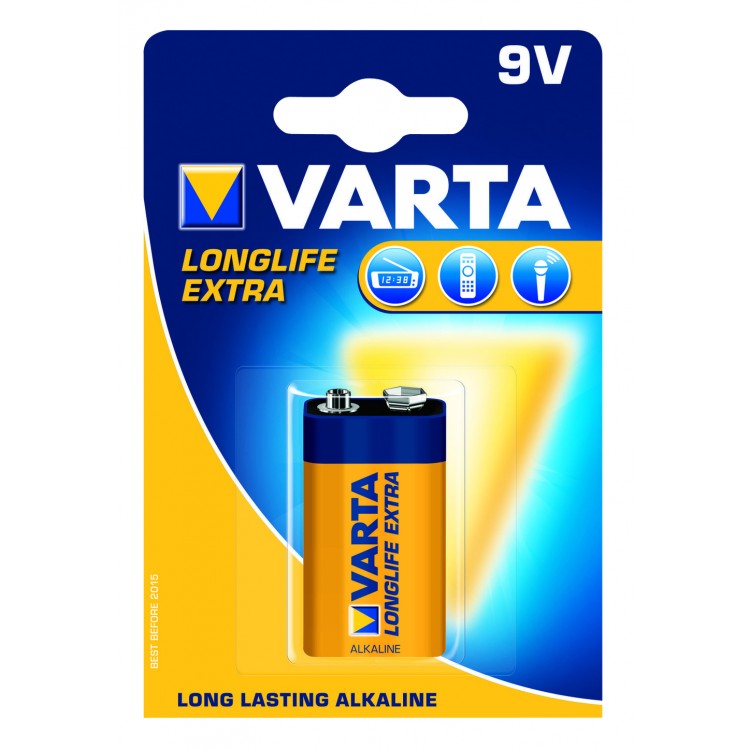 Afbeelding Varta Alkaline Blokbatterij Longlife Extra 9 Volt door Haxo.nl
