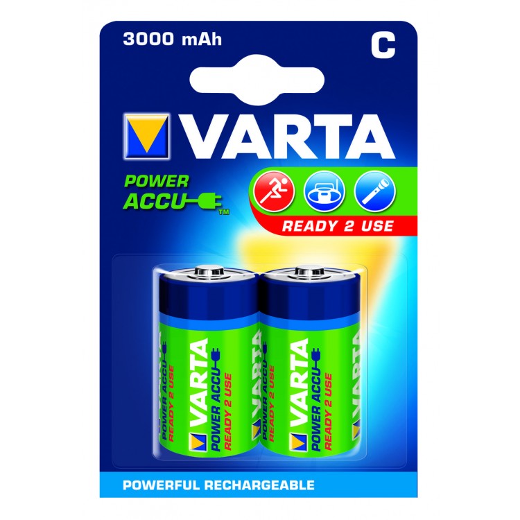 Afbeelding Varta Oplaadbare Batterij C 3000 mAh 2 Stuks door Haxo.nl
