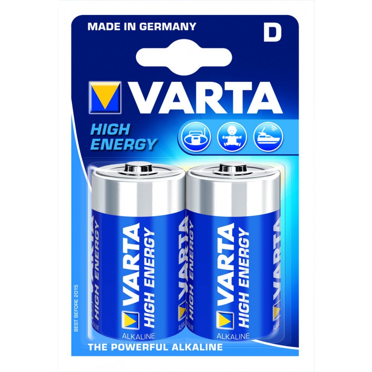 Afbeelding Varta Alkaline Batterij High Energy D 2 Stuks door Haxo.nl