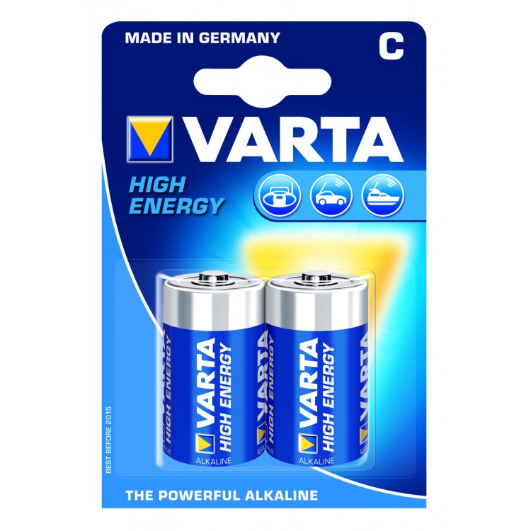 Afbeelding Varta Alkaline Batterij High Energy C 2 Stuks door Haxo.nl