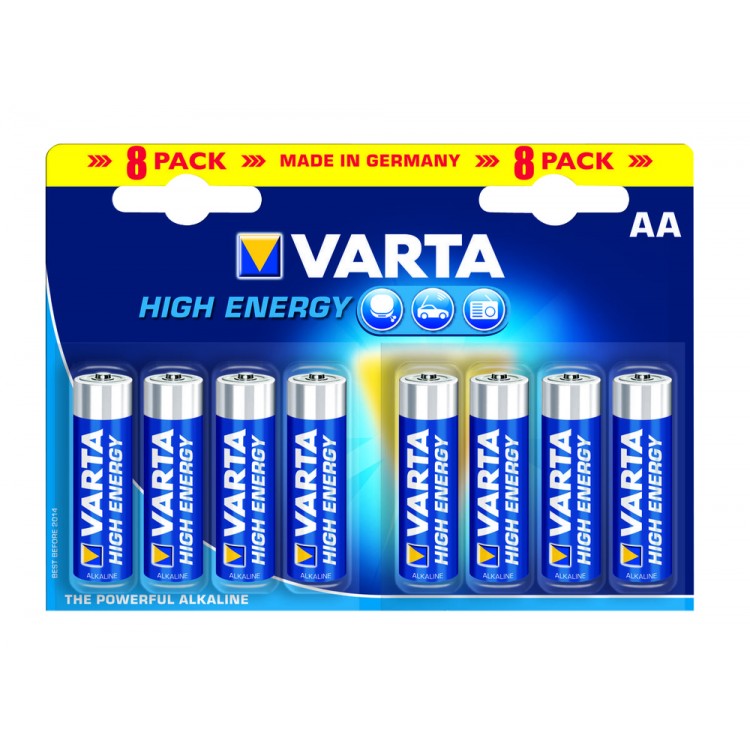 Afbeelding Varta Alkaline Batterij High Energy AA 8 Stuks door Haxo.nl