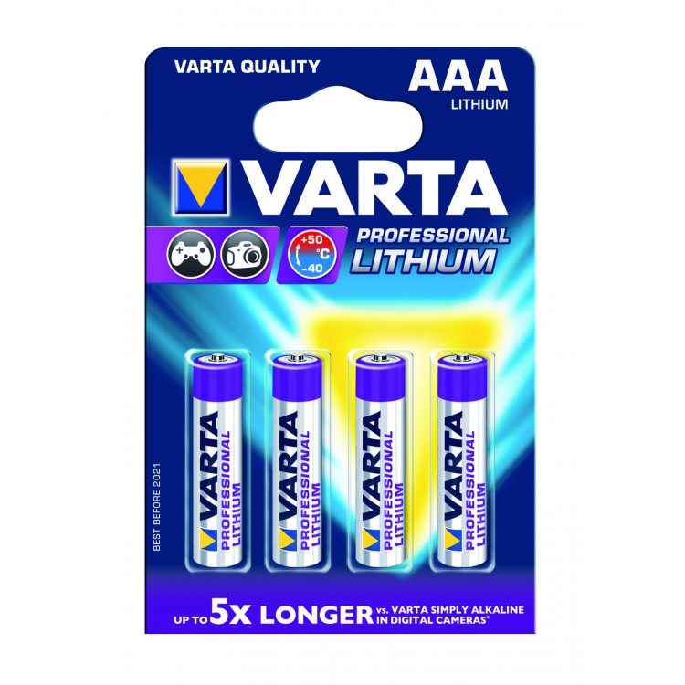 Afbeelding Varta Lithium Batterij Professional AAA 4 Stuks door Haxo.nl