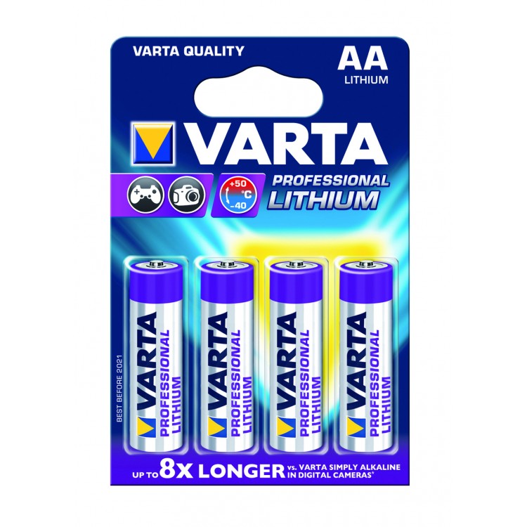 Afbeelding Varta Lithium Batterij Professional AA 4 Stuks door Haxo.nl