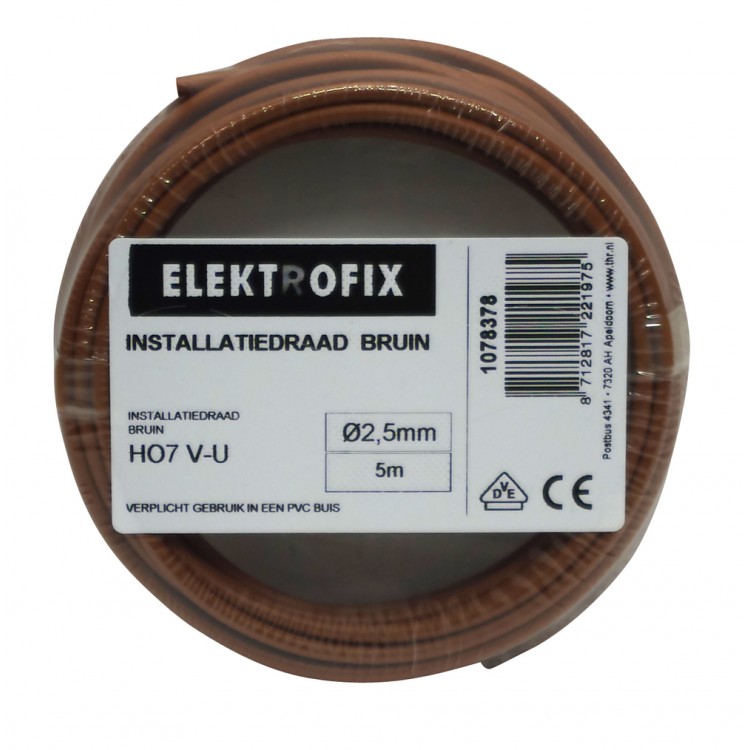 Elektrofix Installatiedraad Bruin O 25 Mm 5 Meter elektrofix kopen in de aanbieding