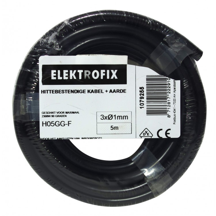 Elektrofix Hittebestendige Kabel 3 x 1 mm 90º 5 Meter