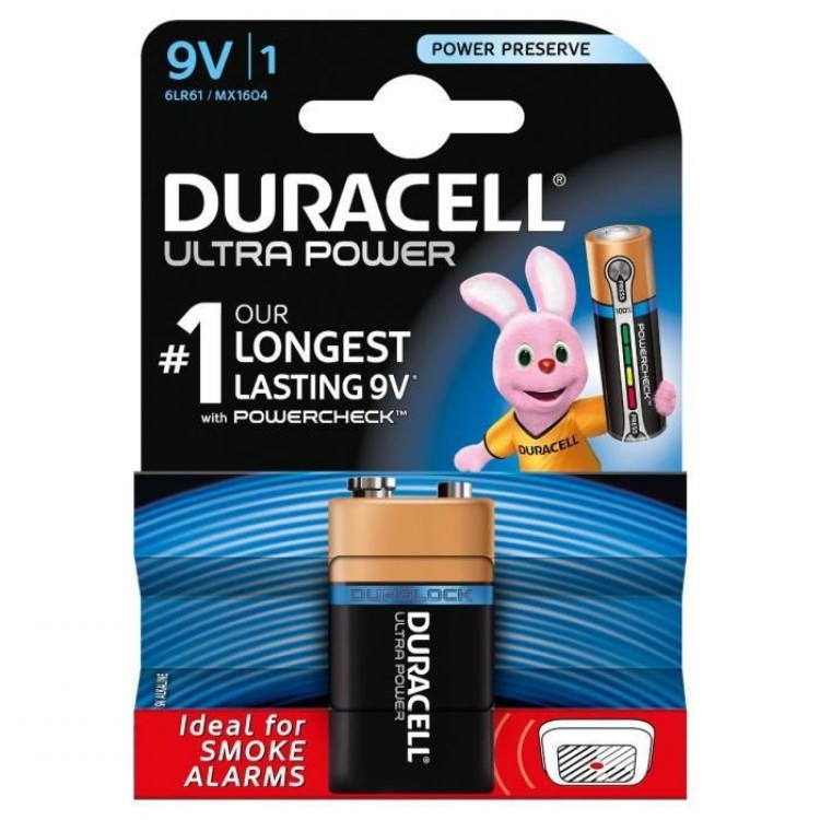 Afbeelding Duracell Ultra Power Batterijen - 9V Alkaline - 1 stuk door Haxo.nl