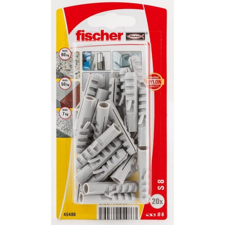 Fischer Plug S Nylon 8 x 40 mm 20 Stuks