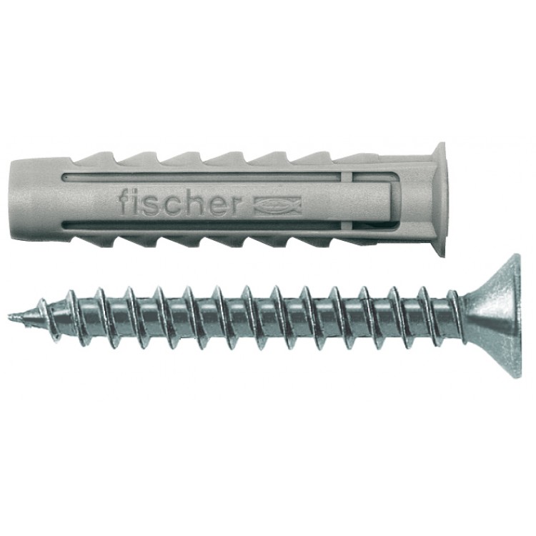 Fischer Plug S Nylon Met Schroef 6 x 45 mm 15 Stuks