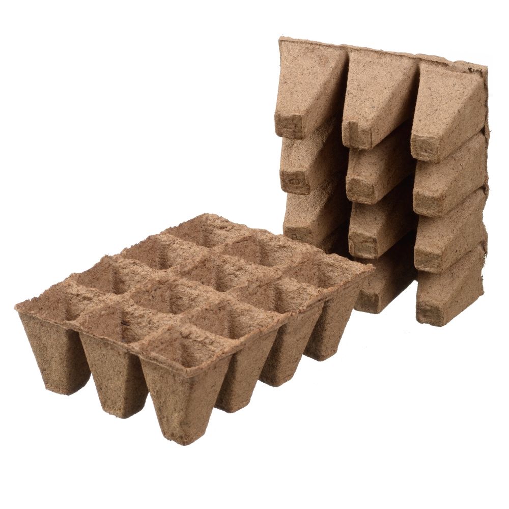 Afbeelding Nature Turfpottrays H5x4x4cm 12 trays - 12 Stuks door Haxo.nl