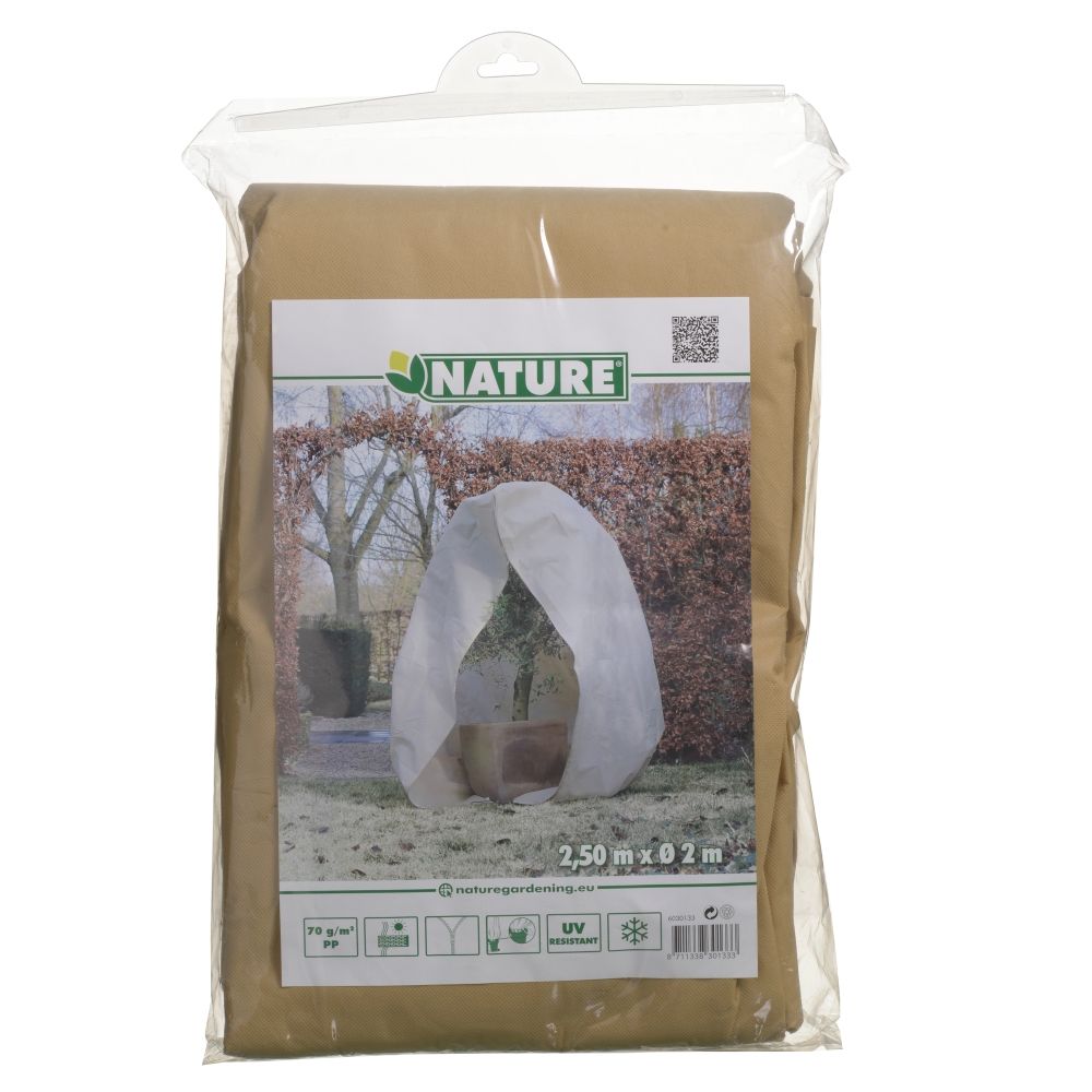 Afbeelding Nature Winterafdekhoes met Rits Beige Ø150cmx2m door Haxo.nl