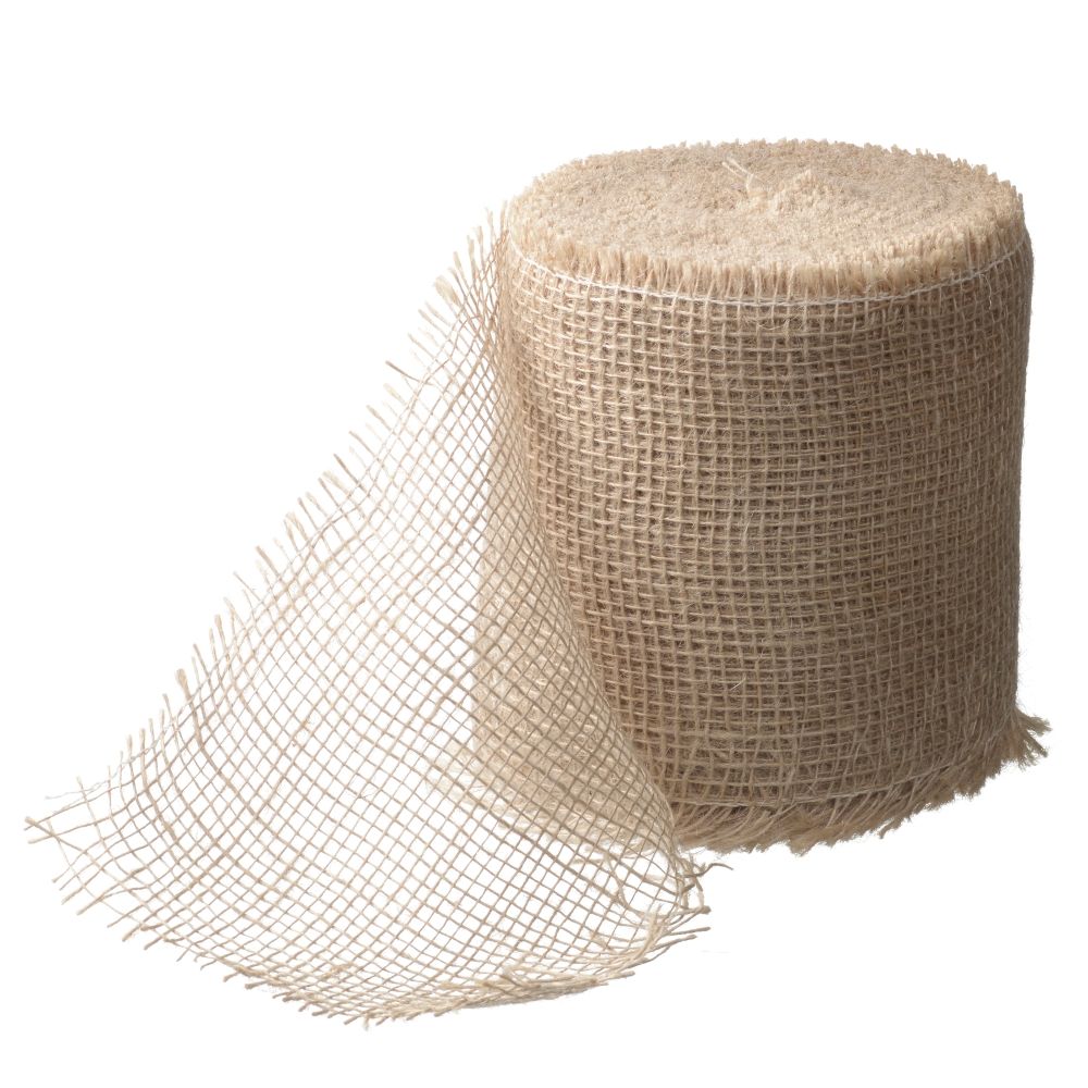 Afbeelding Nature Jute Decoratieband 15cmx25m door Haxo.nl