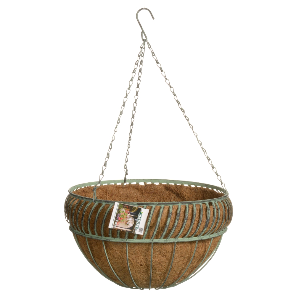 Nature Hanging Basket Verdigris H21xØ35cm