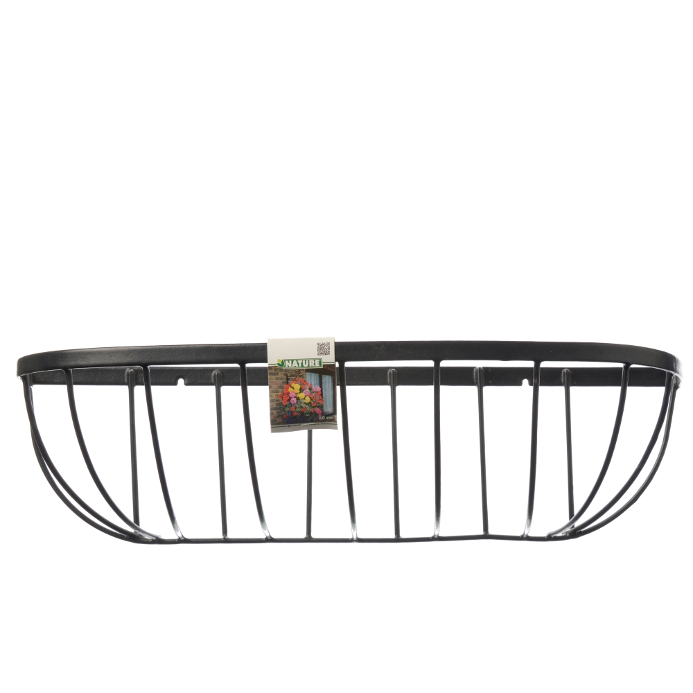 Afbeelding Nature Hanging Basket Smeedijzer zwart H16.5x61x16cm door Haxo.nl