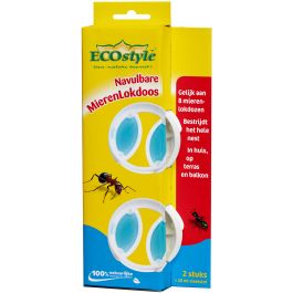 Afbeelding Ecostyle Navulbare Mierenlokdoos - Insectenbestrijding - 2 stuks door Haxo.nl