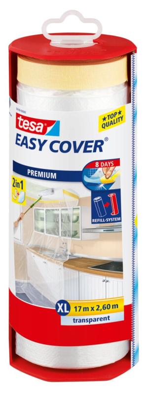 Afbeelding Tesa Afdekfolie + Afplaktape Easy Cover XL 2.6 x 17 Meter door Haxo.nl