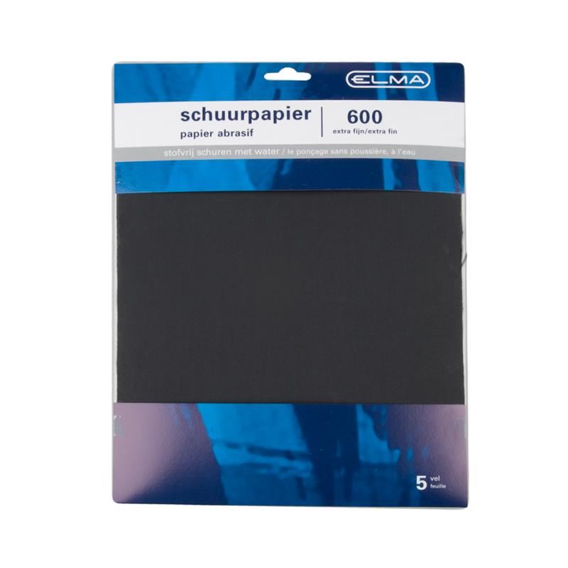 Afbeelding Elma Schuurpapier Waterproof Extra Fijn 28 x 23 cm 5 Stuks door Haxo.nl