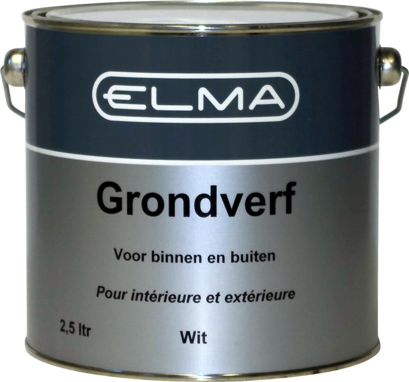 Afbeelding Elma Grondverf Wit 2.5 Liter door Haxo.nl