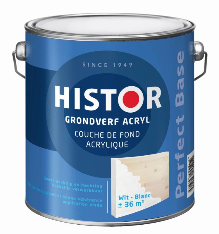 Afbeelding Histor Grondverf Perfect Base Acryl Wit 250 ml door Haxo.nl