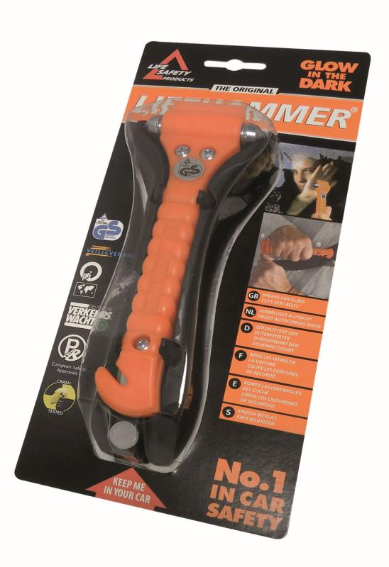 Afbeelding Lifehammer noodhamer Glow in the Dark oranje 24 cm door Haxo.nl