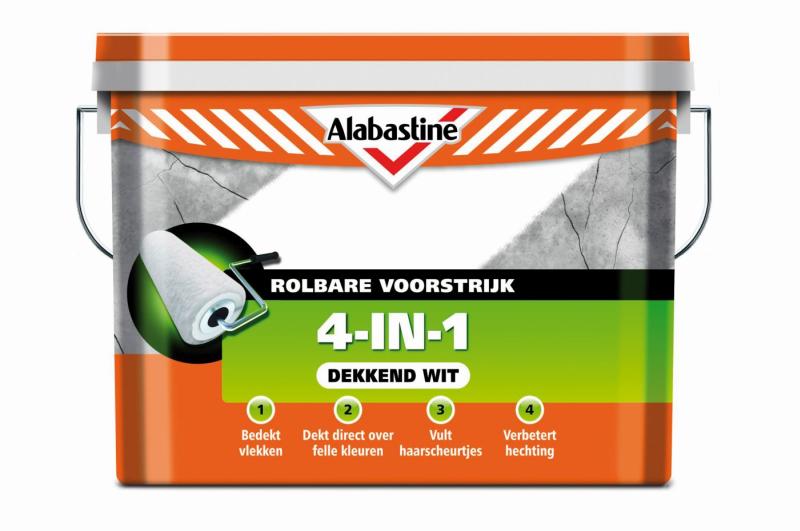 Afbeelding Alabastine Rolbare Voorstrijk 4-in-1 - 5 Liter door Haxo.nl