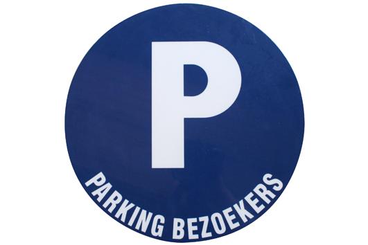 Bord Parking Bezoekers Zelfklevend Ø 30 cm