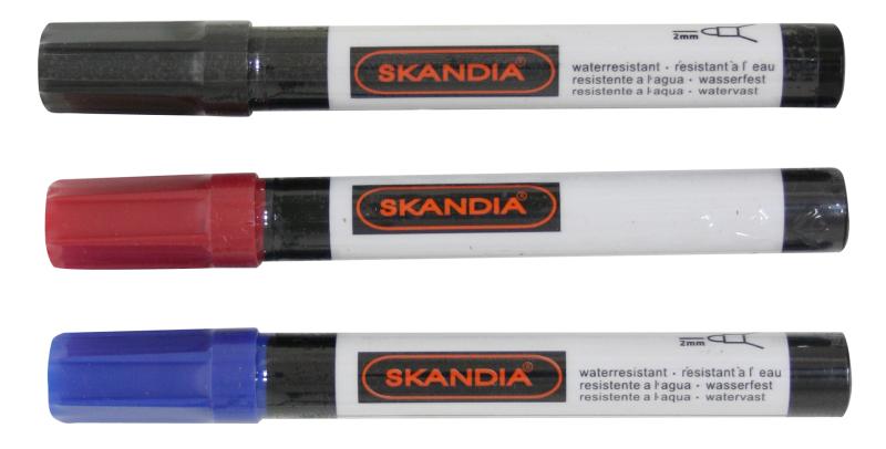 Skandia Viltstift Zwart/Rood/Blauw 3 Stuks